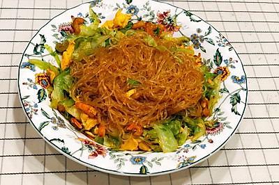 鲜香圆白菜虾干粉丝