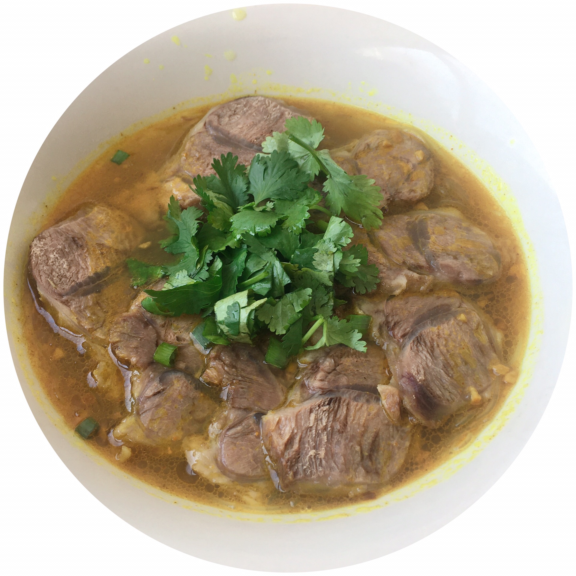 Kwai curry beef vermicelli soup