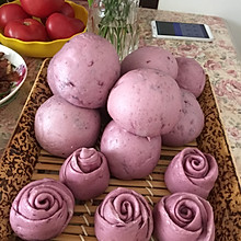 紫薯馒头、玫瑰花紫薯馒头