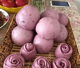 紫薯馒头、玫瑰花紫薯馒头的做法