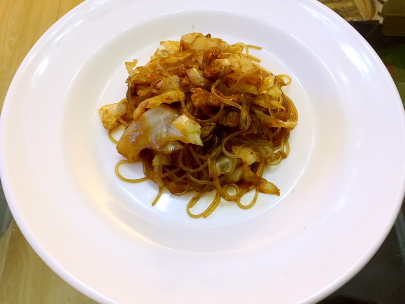 粉丝肉末炒包菜
