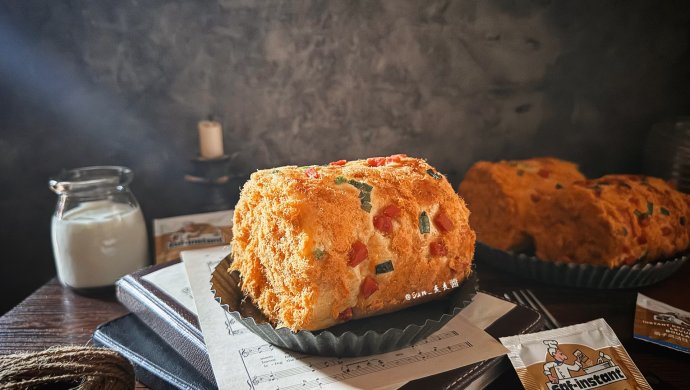 香葱肉松面包卷
