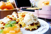 #硬核菜谱制作人#夏日蜜瓜奶油华夫的做法