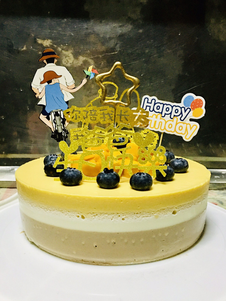 三色慕斯蛋糕：芒果牛奶巧克力慕斯蛋糕8寸的做法