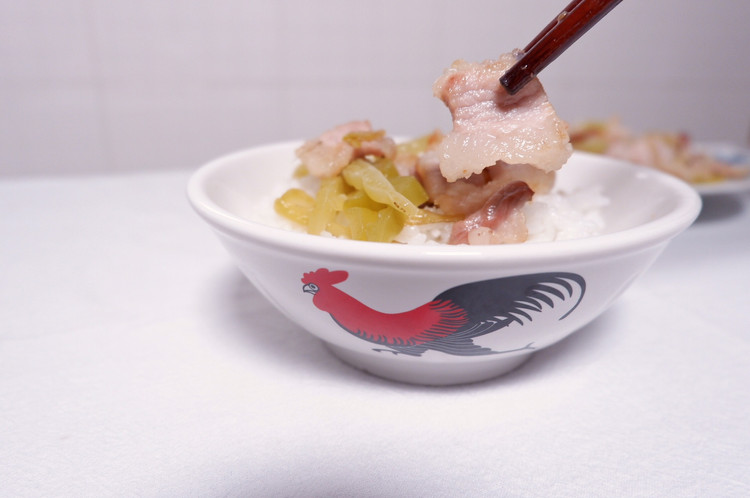 潮汕家常菜|咸菜炒五花肉的做法