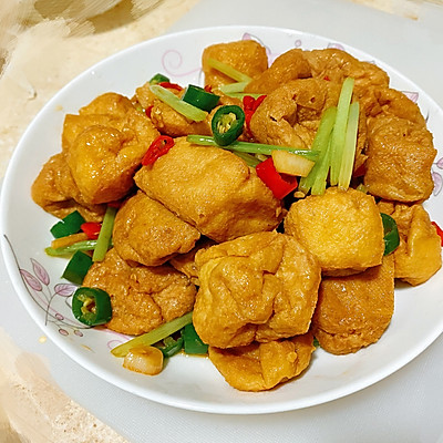 素炒油豆腐