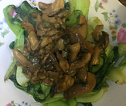 蘑菇炒油菜的做法