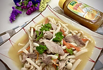 #太太乐鲜鸡汁芝麻香油#鲜甜嫩滑猪肉溜白玉菇的做法
