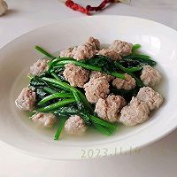 粉粉肉丸菠菜汤的做法图解6