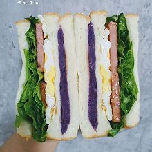 低脂紫薯彩虹三明治