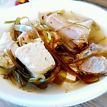 排骨海带冻豆腐汤+#回到家香味#