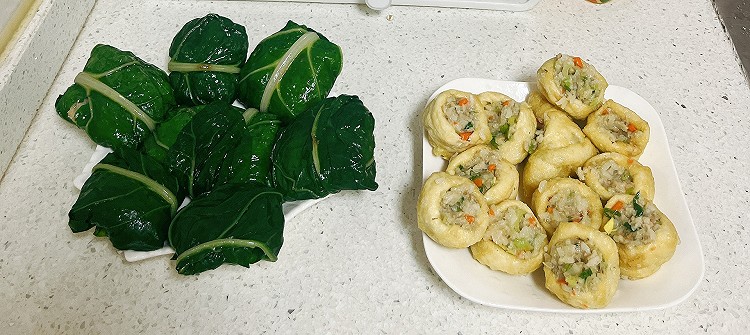 糯米饭酿豆腐菜包/糯米饭酿豆腐的做法