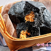 【冷藏发酵】腹黑系列—竹炭肉松面包的做法图解10