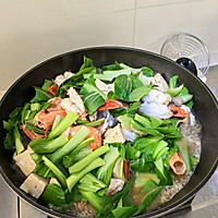 #养生打卡#黑虎虾青菜炖豆腐的做法图解9