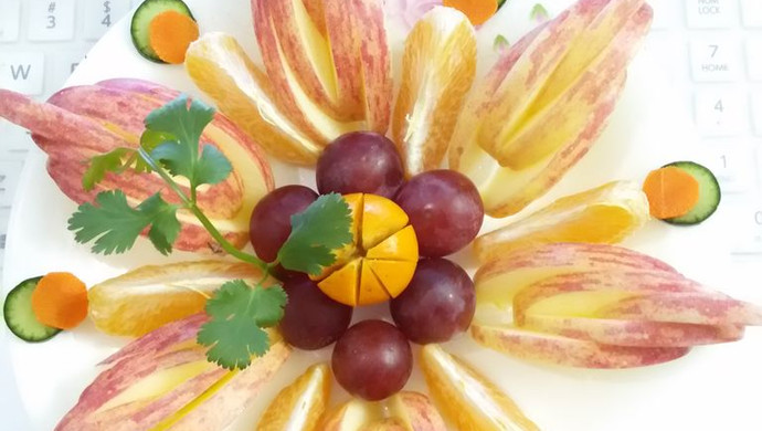 水果拼盘大杂烩苹果橘子葡萄减肥美容养颜色彩缤纷花世界