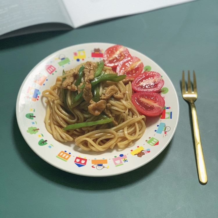 美食锅#豆角肉丝炒面的做法