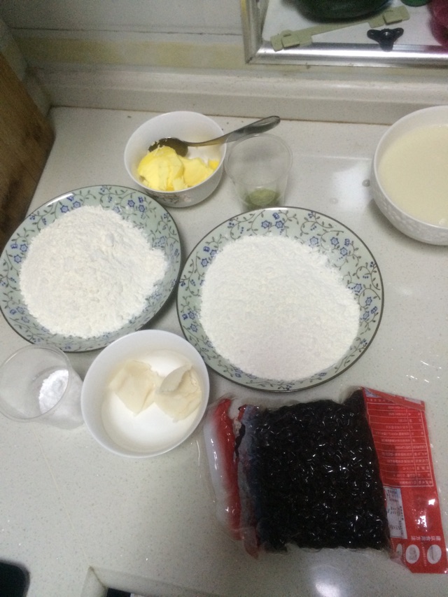 抹茶红豆酥的做法图解1