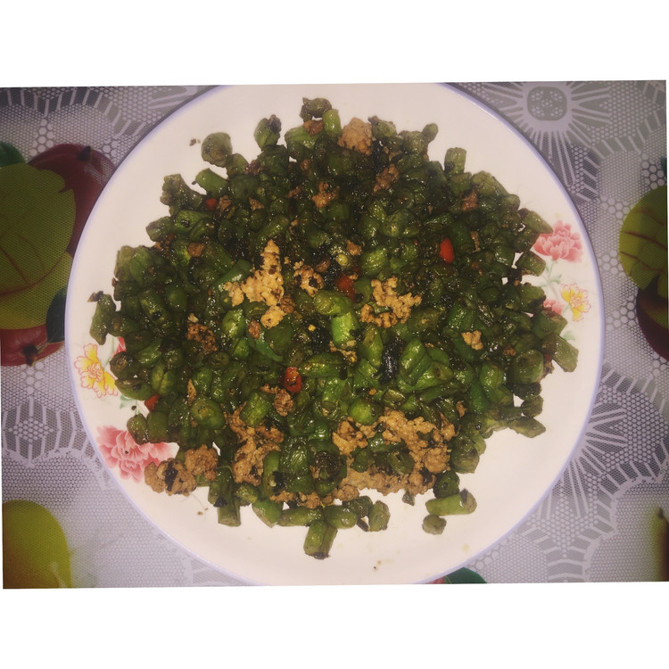 榄菜肉末炒豆角的做法
