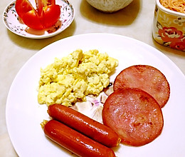 3分钟简易美式早餐附煎蛋蓉不老秘方的做法