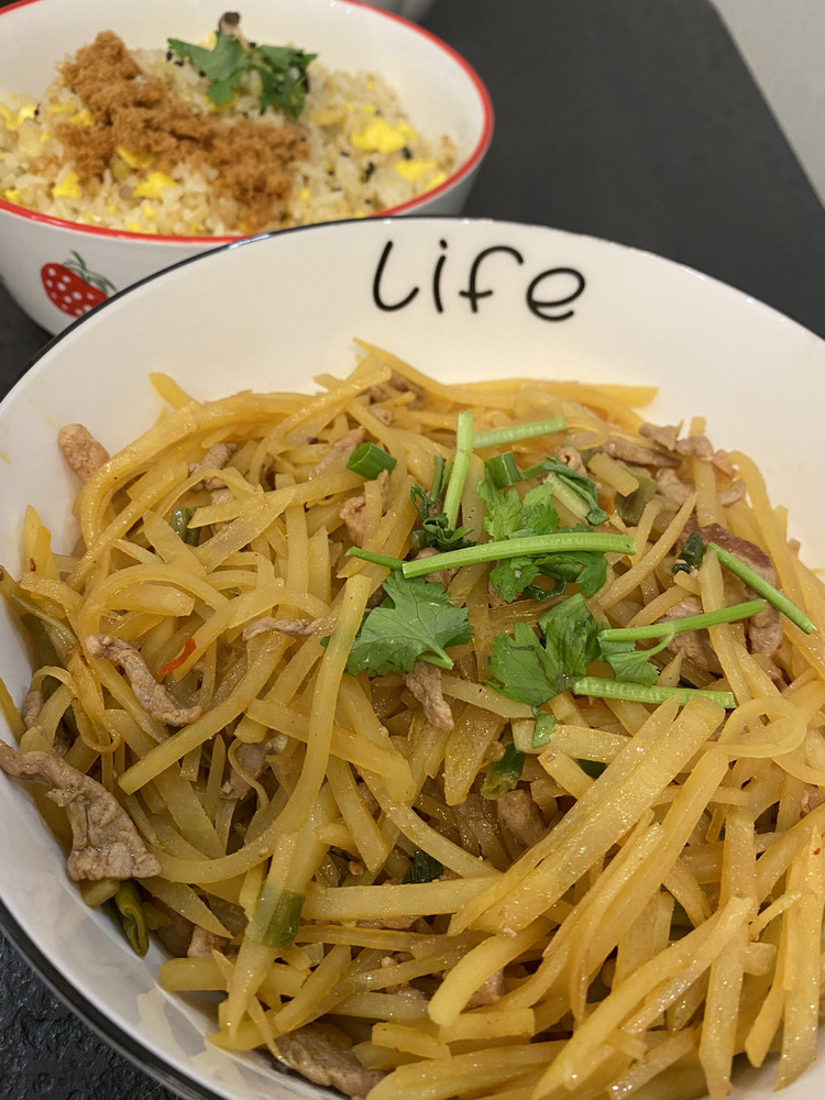 土豆丝炒肉丝的做法