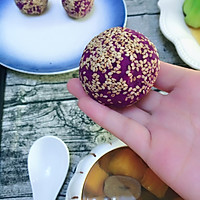 紫薯豆沙芝麻球的做法图解2