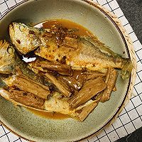 #中秋团圆食味#小姨妈黑腐竹辣焖黄花鱼的做法图解10
