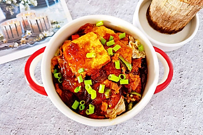冬日暖胃家常菜－豆腐粉丝煲，荤素搭配，经济实惠又美味