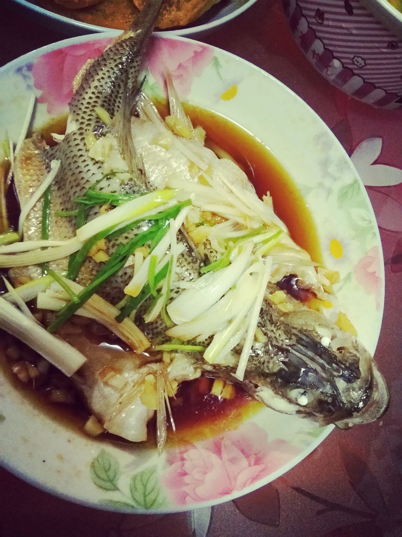 Steamed sea bass