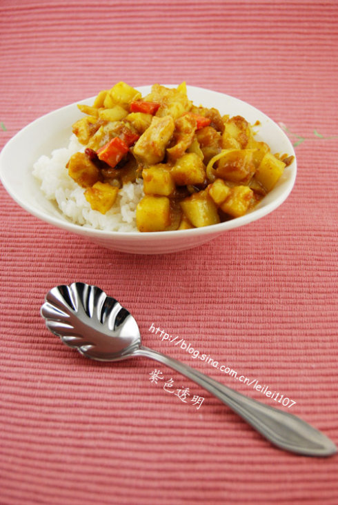 超级简单制作黄金咖哩鸡肉盖饭 无调料版