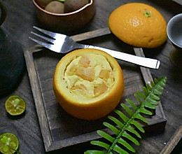 橙香黄桃布丁的做法