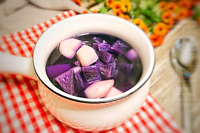 快手甜汤～紫薯马蹄糖水
