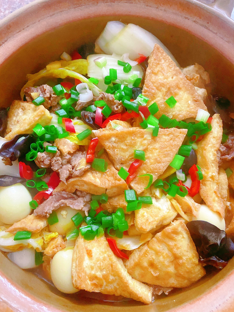 白菜豆腐煲的做法