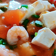 减脂餐.西红柿虾仁豆腐汤