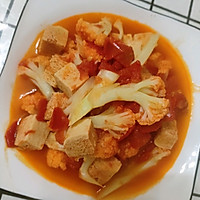 家常减脂餐之茄汁花菜焖冻豆腐的做法图解7