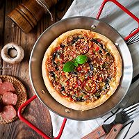 在家自己动手做出美味的红肠蘑菇披萨#我为奥运出食力#的做法图解16