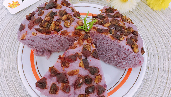 奶香红枣紫薯发糕