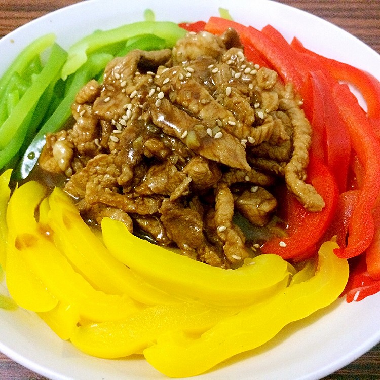 彩椒肉丝的做法