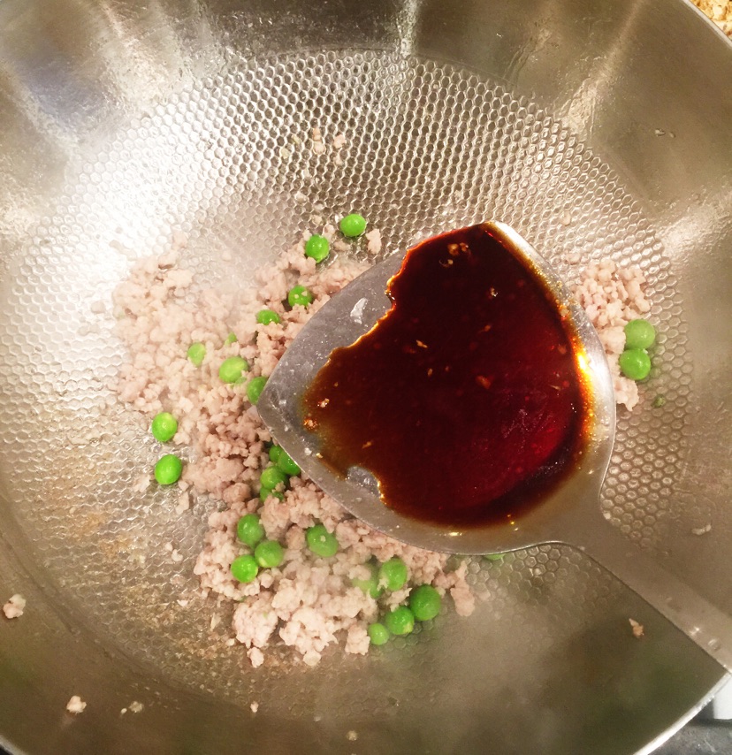 豌豆肉沫鸡蛋羹的做法图解4