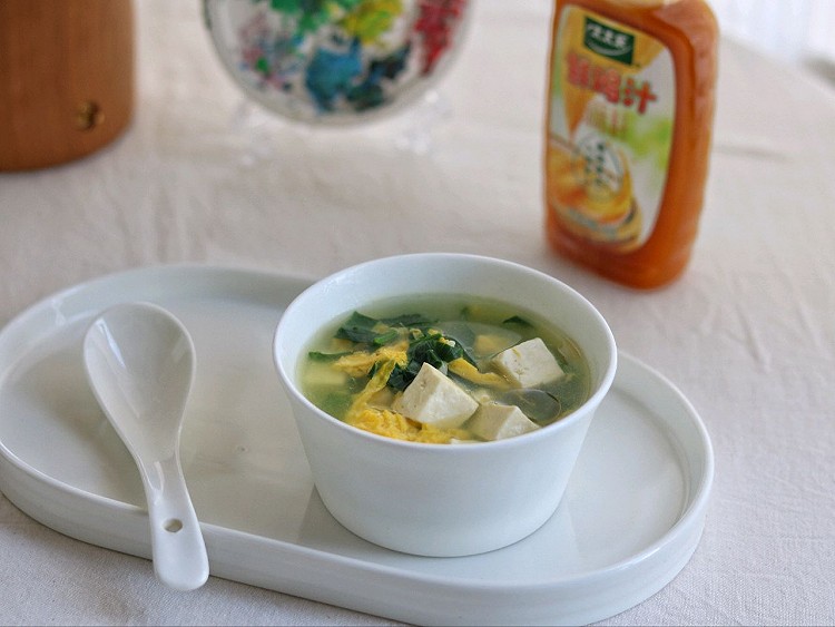鸡汁菠菜豆腐汤的做法