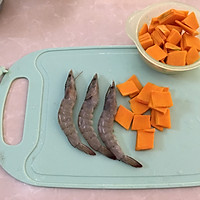 虾肉南瓜泥米糊的做法图解1