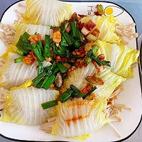 蒜蓉娃娃菜金针菇肉卷（白玉卷）的做法图解12