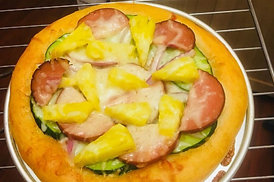 夏日零食：香肠菠萝蔬菜披萨（低油脂）8寸