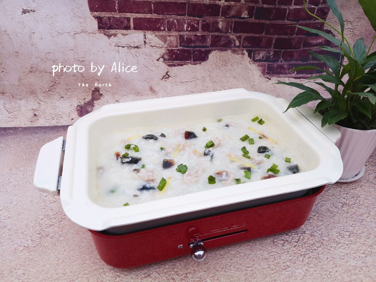 Congee with preserved egg and lean meat