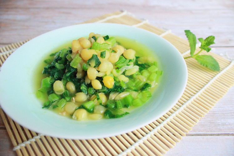豆汤菜心的做法