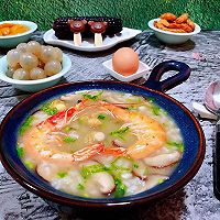 #刘畊宏女孩减脂饮食#海虾扇贝香菇粥的做法图解15