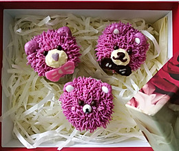 小熊的一家cupcake-薯泥玩转裱花的做法