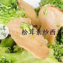 松茸素炒西兰花｜牛佤松茸食谱