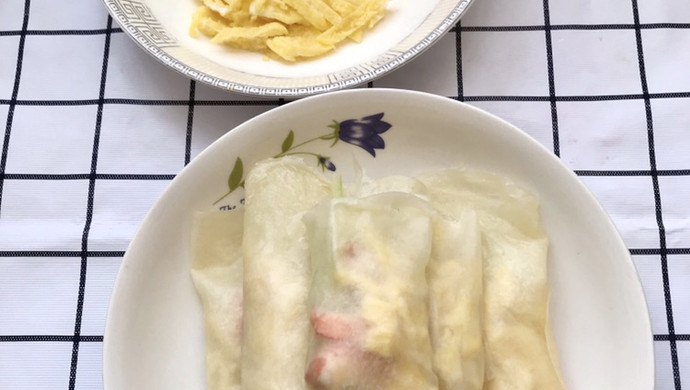 青瓜蛋皮虾仁卷饼
