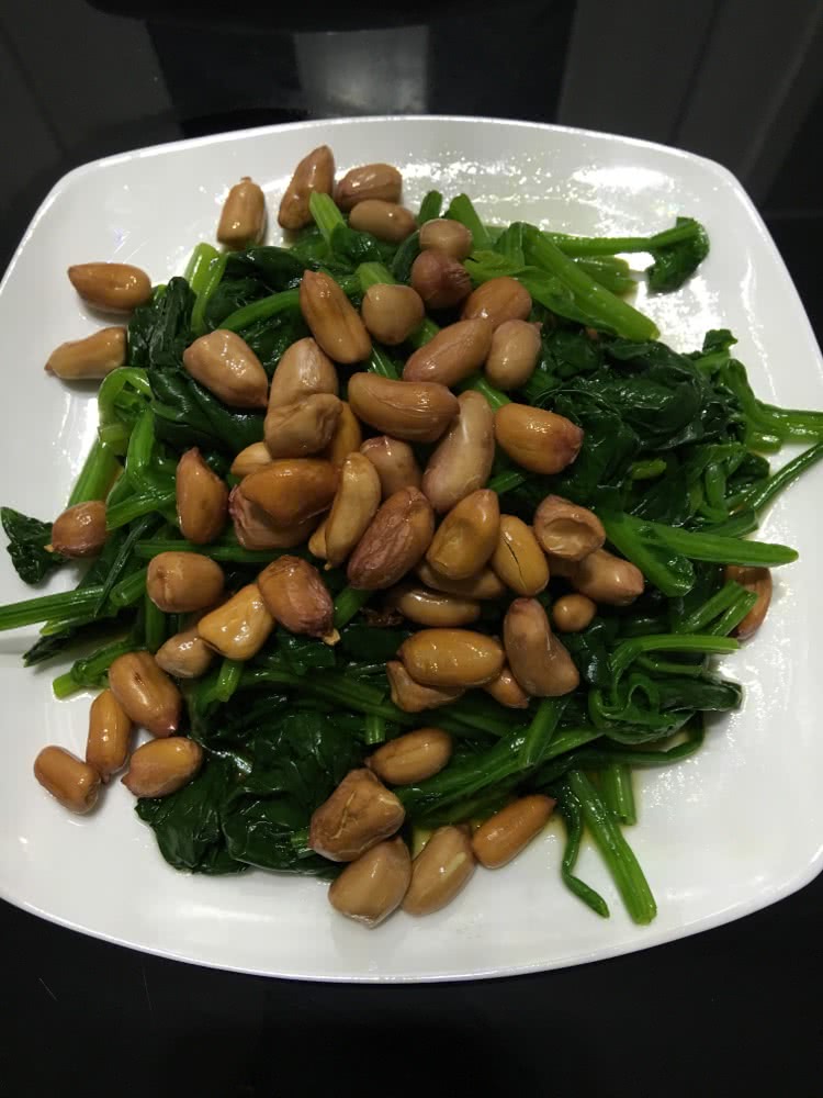 花生凉拌菠菜的做法图解4