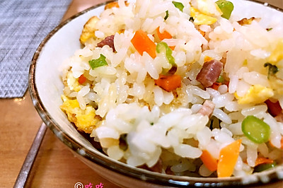 四季豆咸肉炒饭